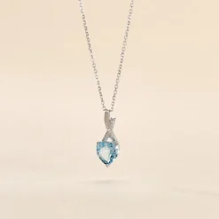 Collier Clothilde Or Blanc Topaze Et Oxyde De Zirconium