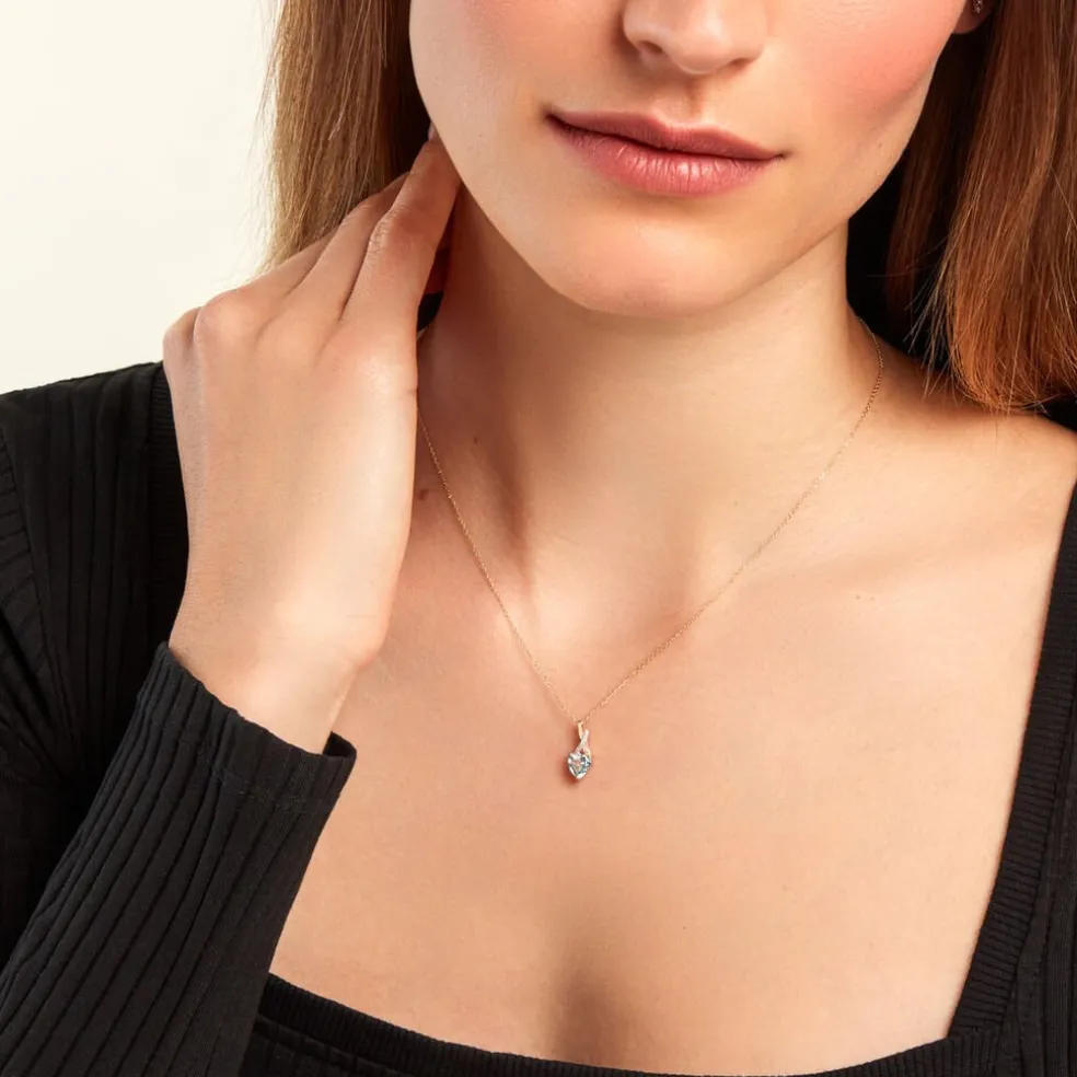 Collier Clothilde Or Jaune Topaze Oxyde De Zirconium