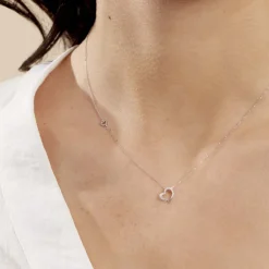 Collier Coeur Ktl Or Blanc Diamant