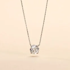 Collier Collection Aphrodite Or Blanc Diamant Synthetique