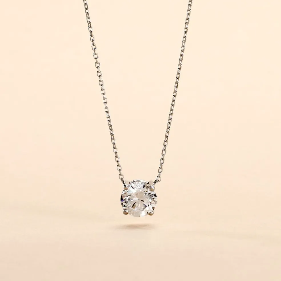 Collier Collection Aphrodite Or Blanc Diamant Synthetique
