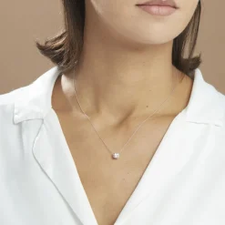 Collier Collection Aphrodite Or Blanc Diamant Synthetique