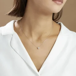 Collier Collection Aphrodite Or Blanc Diamant Synthetique