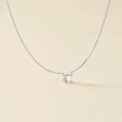Collier Collection Aphrodite Or Blanc Diamant Synthetique
