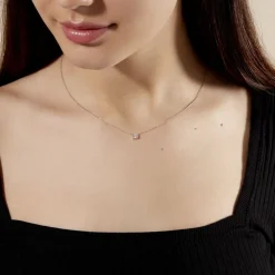 Collier Collection Aphrodite Or Blanc Diamant Synthetique