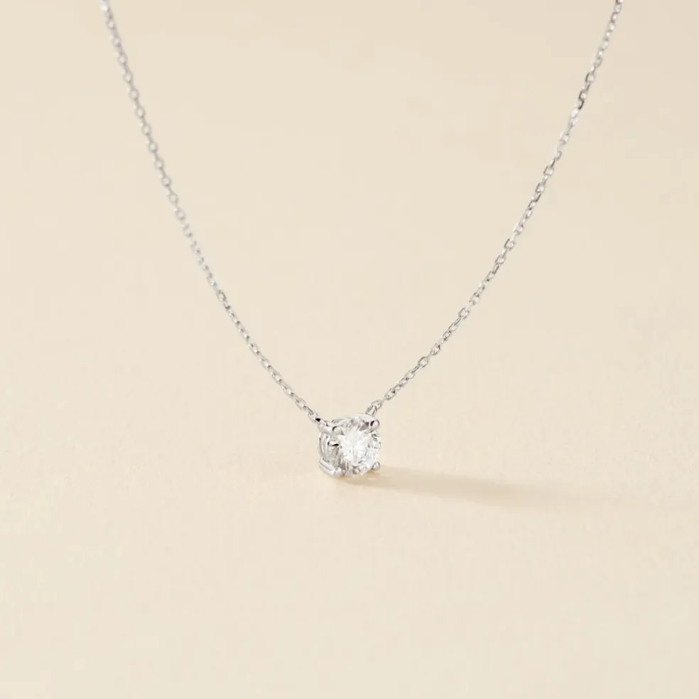 Collier Collection Aphrodite Or Blanc Diamant Synthetique