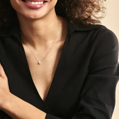 Collier Collection Aphrodite Or Blanc Diamant Synthetique