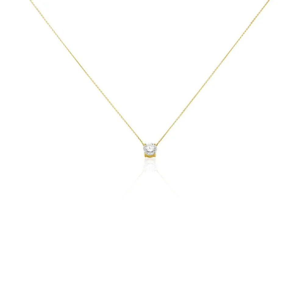 Collier Collection Victoria Or Jaune Diamant Synthetique