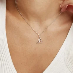 Collier Colombe Argent Blanc Oxyde De Zirconium