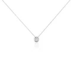 Collier Columbine Or Blanc Oxyde De Zirconium Blanc