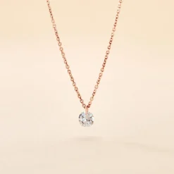 Collier Constantin Argent Rose Oxyde De Zirconium