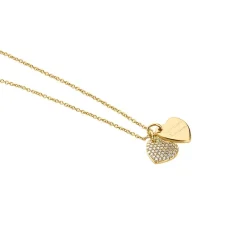 Collier Corazon Plaqué Or Jaune Oxyde De Zirconium