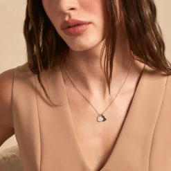 Collier Corazon Plaqué Or Jaune Oxyde De Zirconium