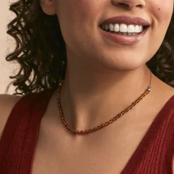 Collier Costin Argent Ambre