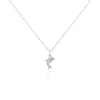 Collier Court Argent Blanc Giullia Motif Oxyde De Zirconium