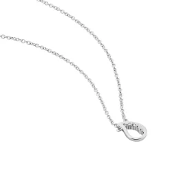 Collier Court Argent Blanc Sylvan Oxyde De Zirconium