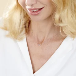 Collier Court Argent Blanc Lylwenn Oxyde De Zirconium