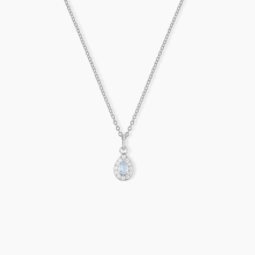 Collier Court Argent Blanc Tania Oxyde De Zirconium