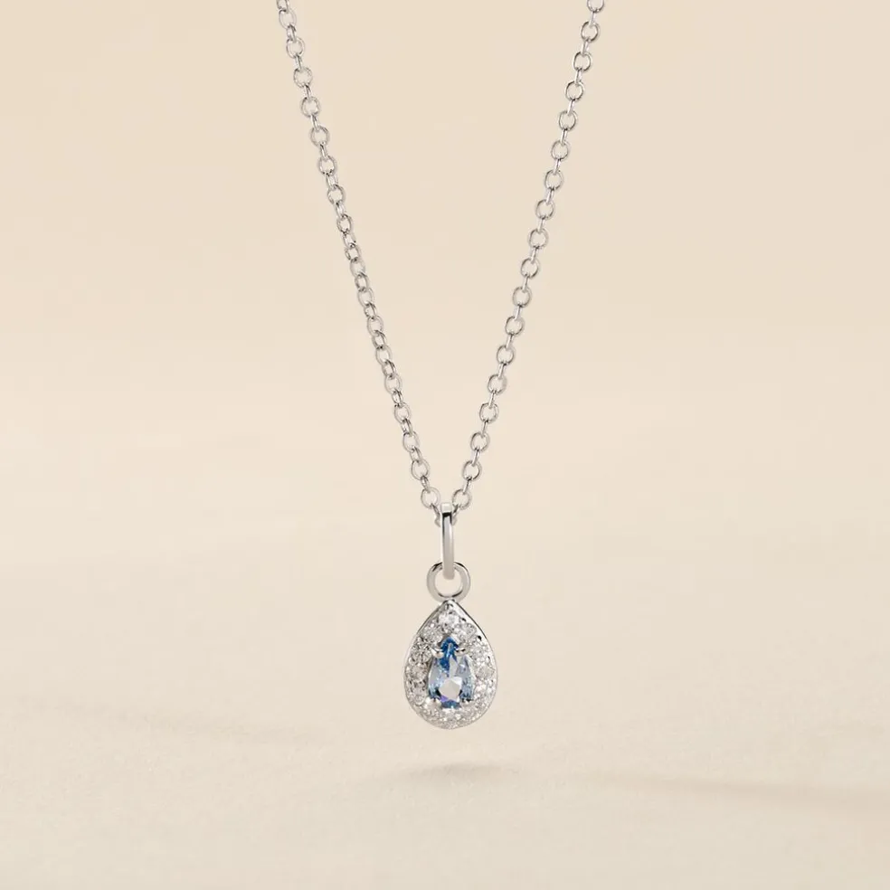 Collier Court Argent Blanc Tania Oxyde De Zirconium