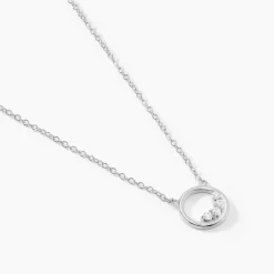 Collier Court Argent Blanc Vivence Oxyde De Zirconium