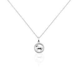 Collier Court Argent Blanc Ayeline Oxyde De Zirconium