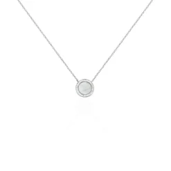 Collier Court Argent Blanc Nawala Oxyde De Zirconium