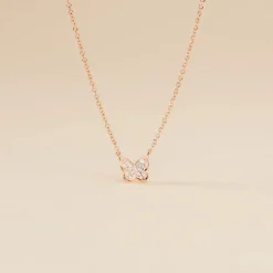 Collier Court Argent Rose Anne-lise Oxyde De Zirconium