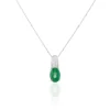 Collier Crista Or Blanc Emeraude Et Diamant