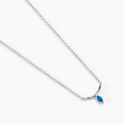 Collier Cyane Argent Blanc Turquoise
