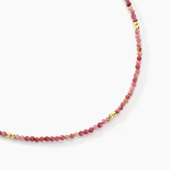 Collier Cyclades Argent Jaune Rhodonite