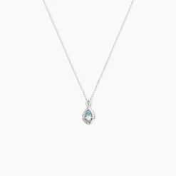 Collier Dalil Or Blanc Topaze Oxyde