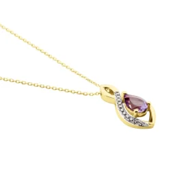 Collier Dalil Or Jaune Amethyste Oxyde