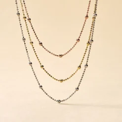 Collier Daralea Argent Tricolore