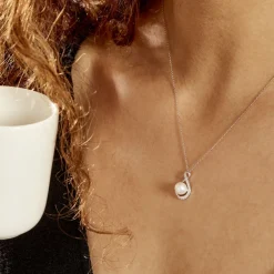 Collier Davy Or Blanc Perle De Culture Oxyde