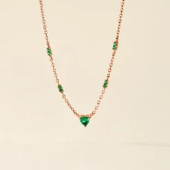 Collier Déclaration Argent Rose Oxyde De Zirconium