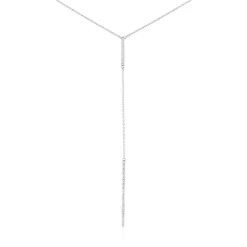 Collier De Dos Ou Sautoir Argent Blanc Indigo Oxyde De Zirconium