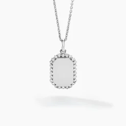 Collier Declaration Argent Blanc Oxyde De Zirconium