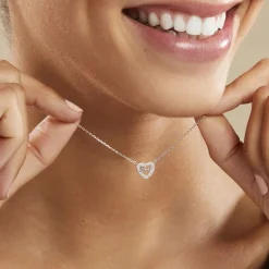 Collier Delicata Argent Blanc Oxyde De Zirconium