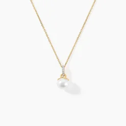 Collier Delight Or Jaune Perle De Culture Et Diamant