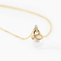 Collier Delight Or Jaune Perle De Culture Et Diamant