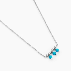 Collier Della Argent Blanc Turquoise
