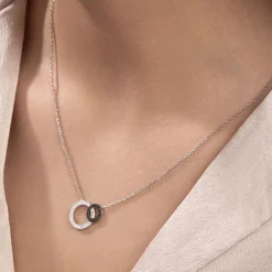 Collier Diana Argent Blanc Oxyde De Zirconium