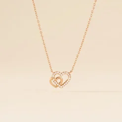 Collier Donatiane Argent Rose Oxyde De Zirconium