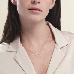 Collier Donatiane Argent Rose Oxyde De Zirconium