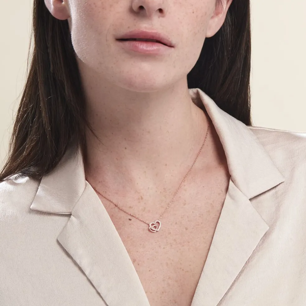 Collier Donatiane Argent Rose Oxyde De Zirconium