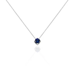 Collier Dwight Argent Blanc Oxyde De Zirconium Bleu