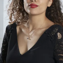 Collier Dyanah Plaque Or Jaune Oxyde De Zirconium