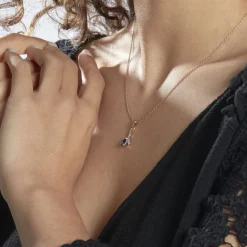 Collier Dyanah Plaque Or Jaune Oxyde De Zirconium