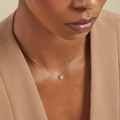 Collier Eclosion Precieuse Or Jaune Oxyde De Zirconium