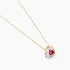 Collier Eliana Or Jaune Rhodolite Oxyde De Zirconium